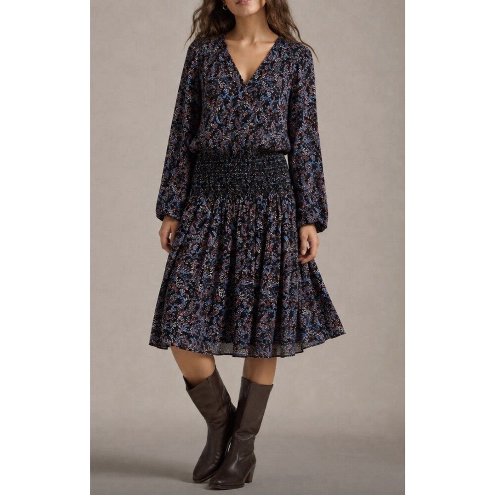 Anthropologie Vanessa Virginia Dress Womens Medium Paisley Boho Festival Casual